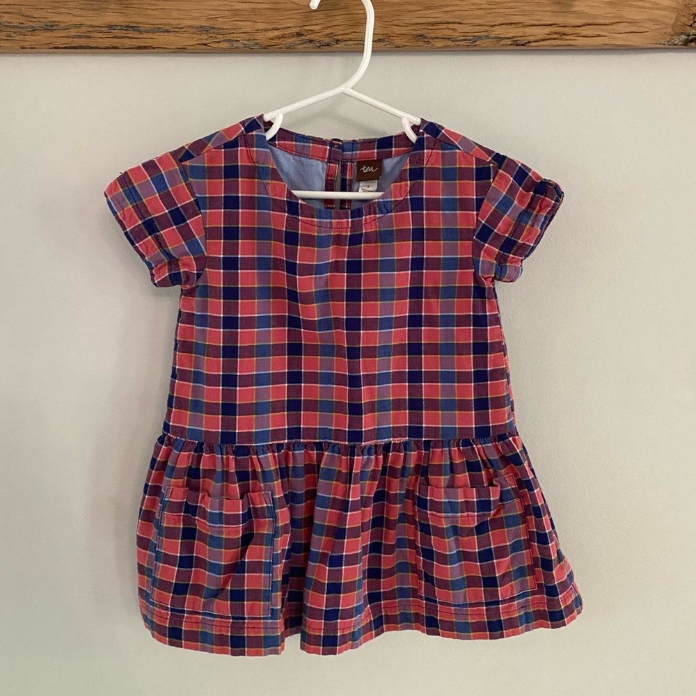 Tea Collection Red and Blue Plaid Kids Dress